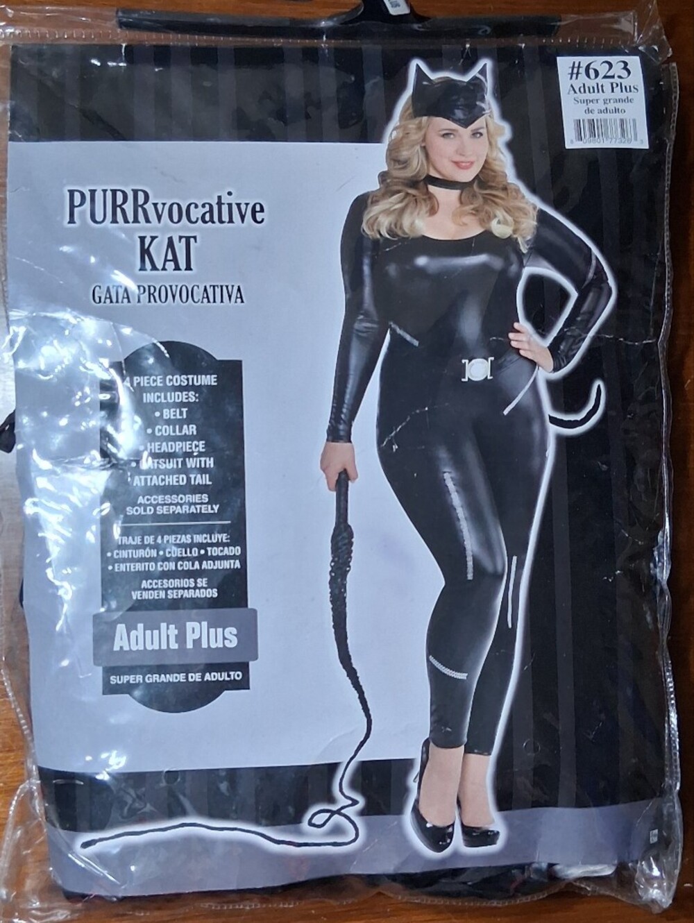 Women's Black Catwoman-Style Costume with Belt and Accessories